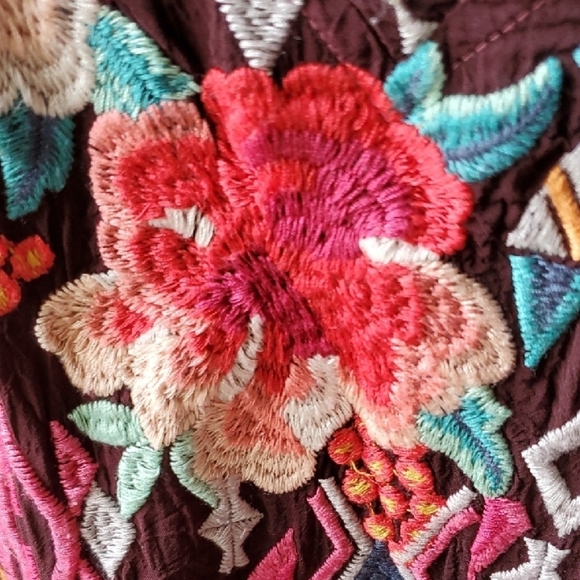 Johnny Was Purple Embellished Graphic Tunic - Picture 6 of 12